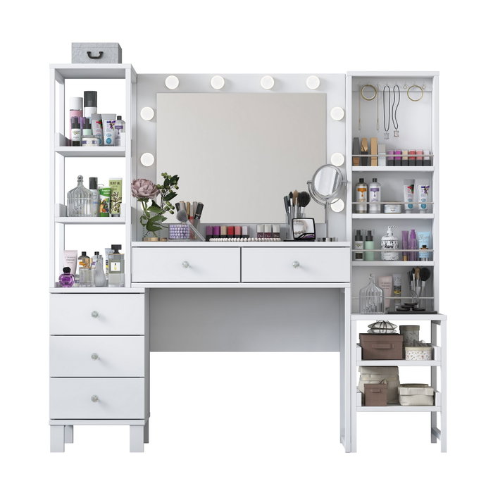 Hanah Home Mesa de Maquillaje BJ154 - 3861 Blanca con 10 Focos Hanah Home Mesa de Maquillaje BJ154 - 3861 Blanca con 10 Focos